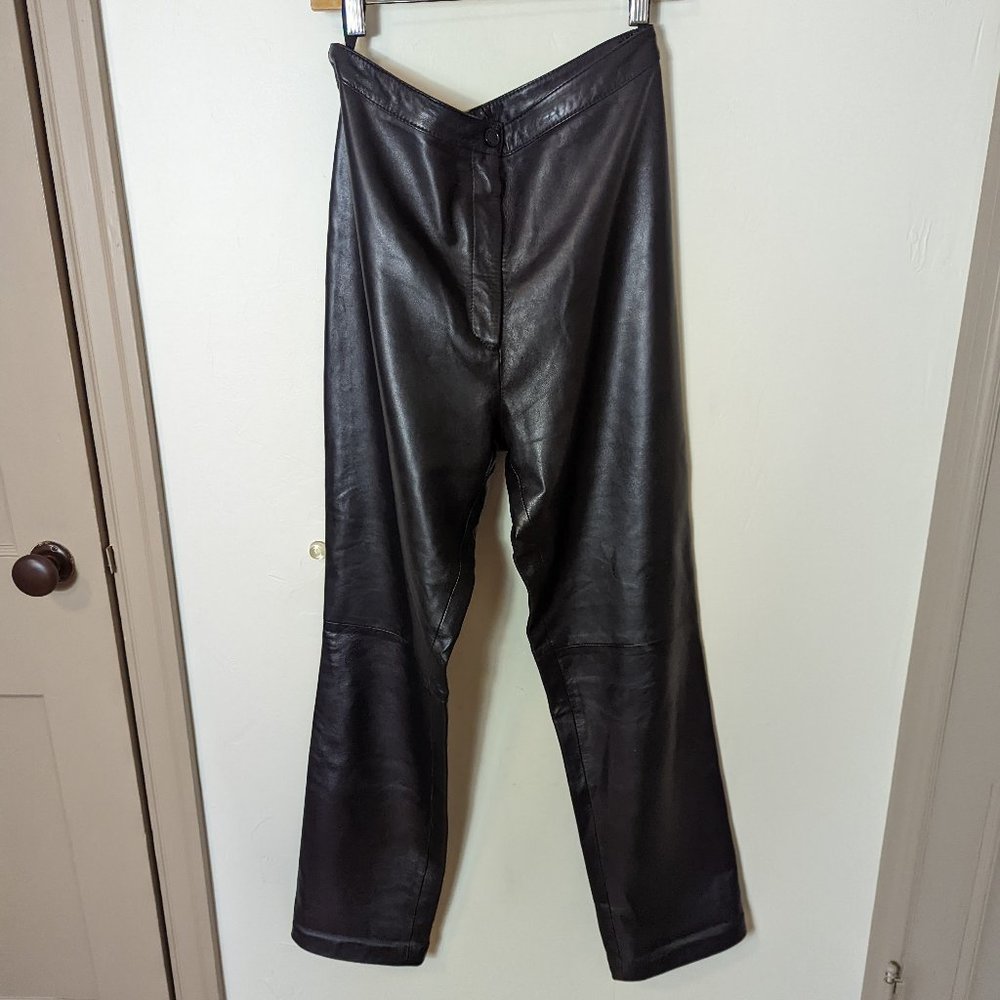 Peruvian Connection Leather Pants Lamb High Rise Size 8 (shows size 12)